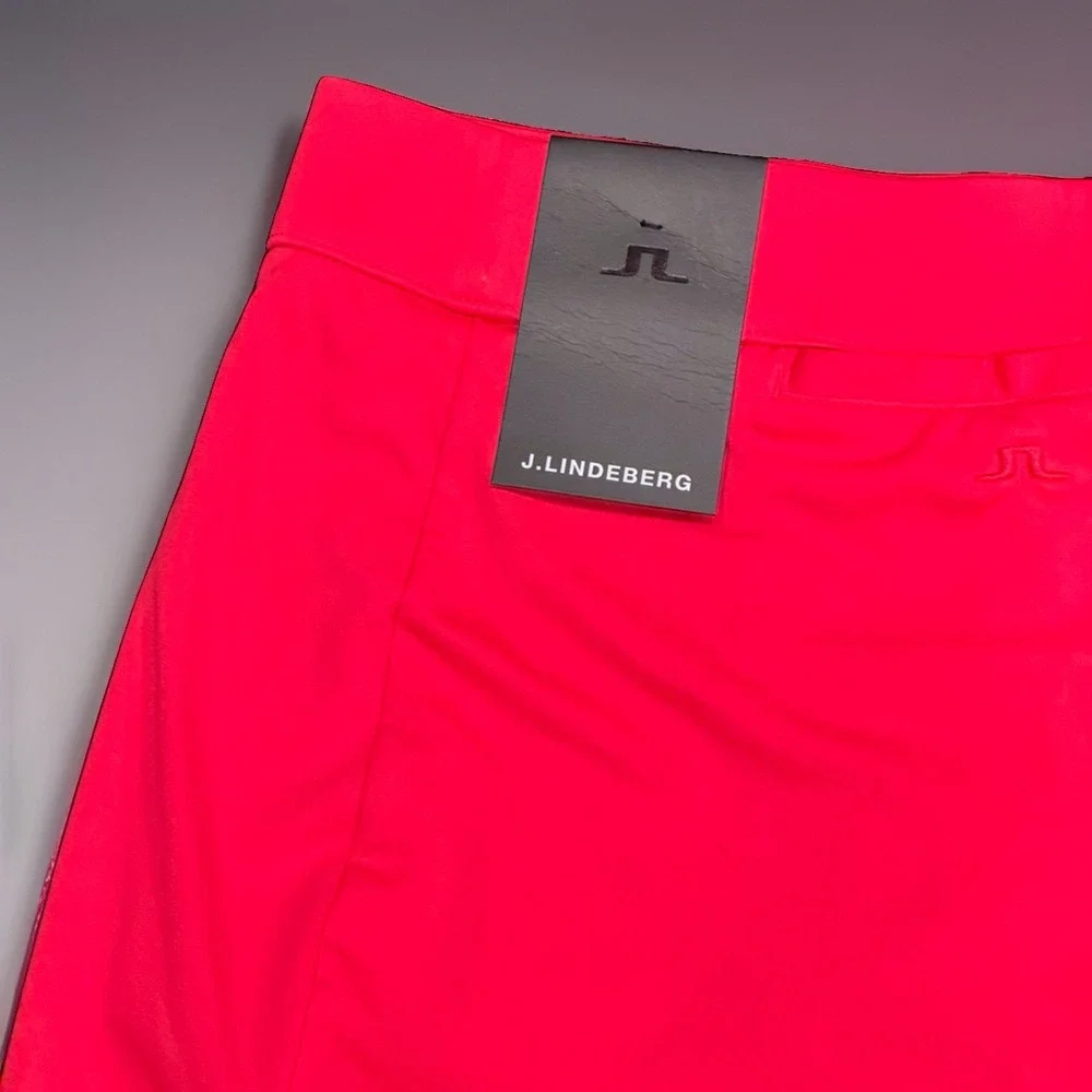 NWT J.Lindeberg Women's Amelie Mid Skort Azalea Pink Size M Golf Pickleball Gym